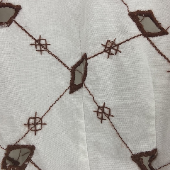 Samuel Dong 100 % cotton button down shirt embroidered  cut out detail Small - Picture 11 of 15